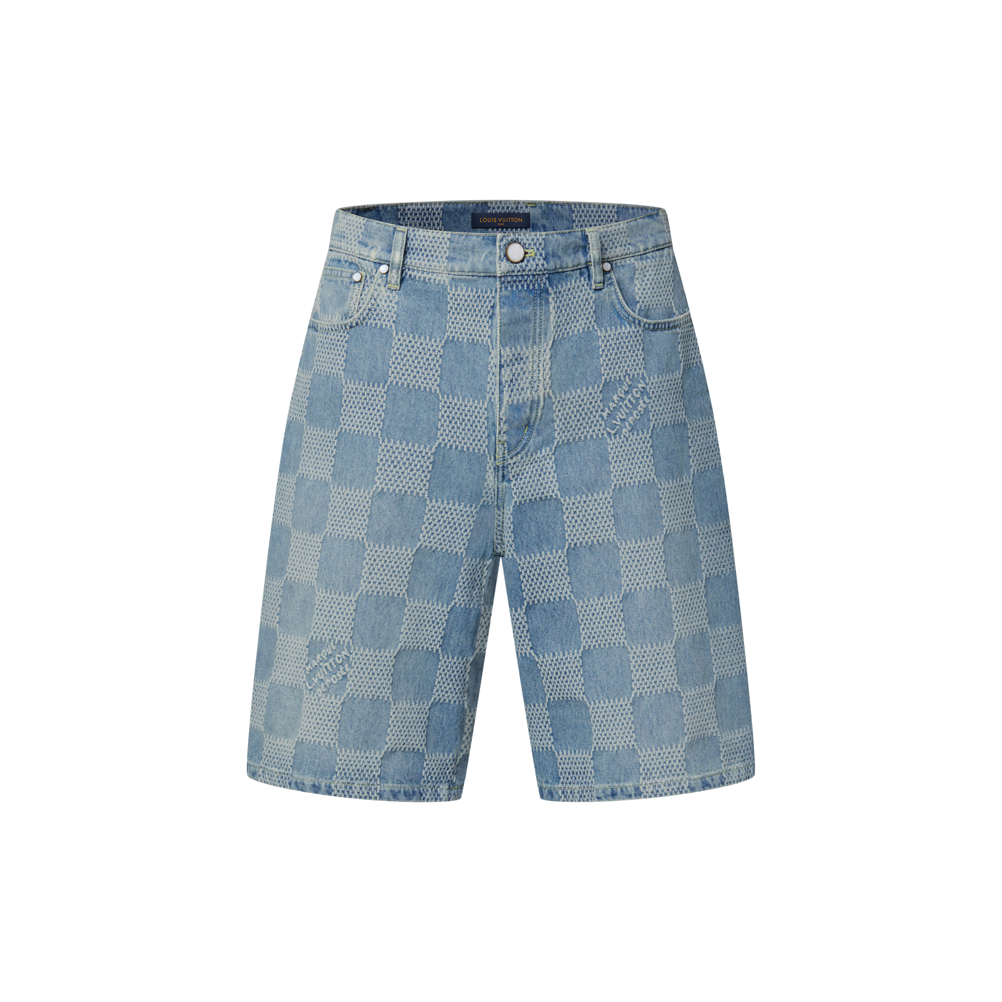 Short Jeans Claro com Damier 3D - Ready-to-Wear | LOUIS VUITTON ®